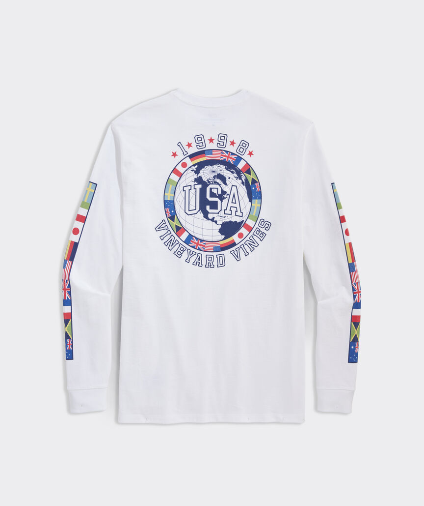World Flags Long-Sleeve Pocket Tee