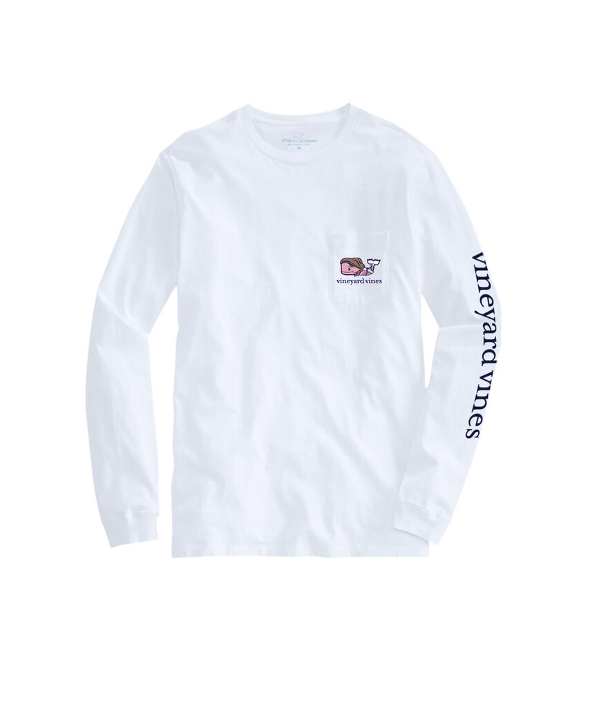 OUTLET Flag Football Whale Long-Sleeve Pocket Tee