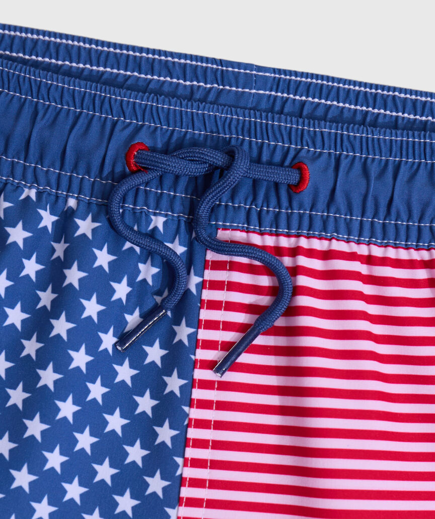 OUTLET Boys' Stars & Stripes Chappy Swim Trunks