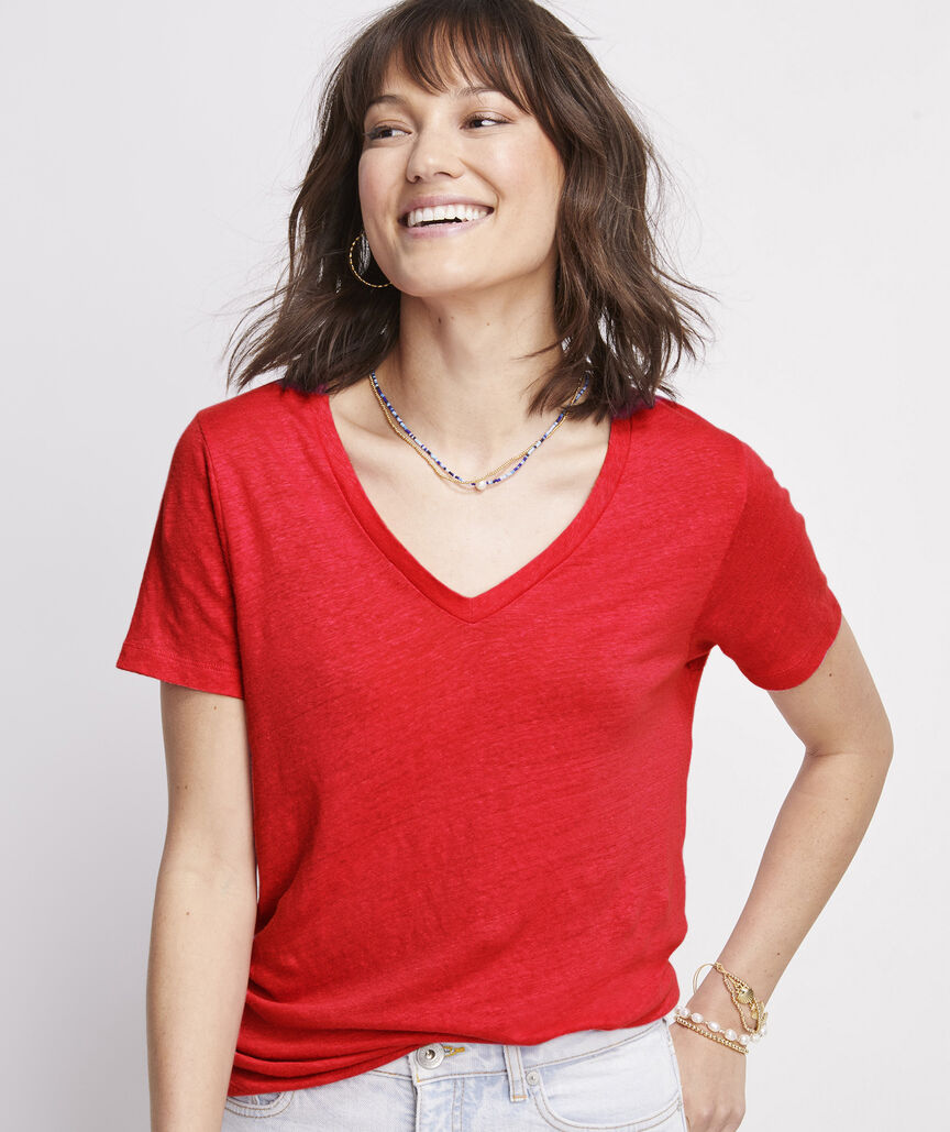 OUTLET Women's Slub V-Neck Tee