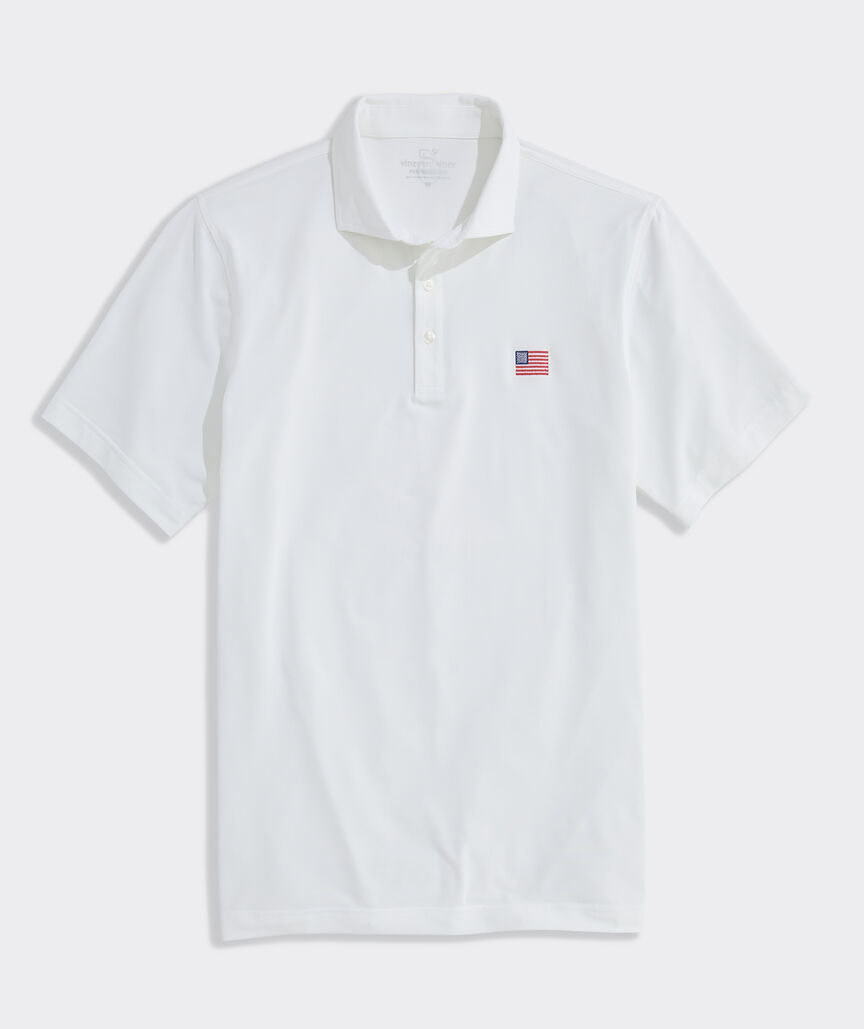 American Flag Performance Lightweight Pique Polo