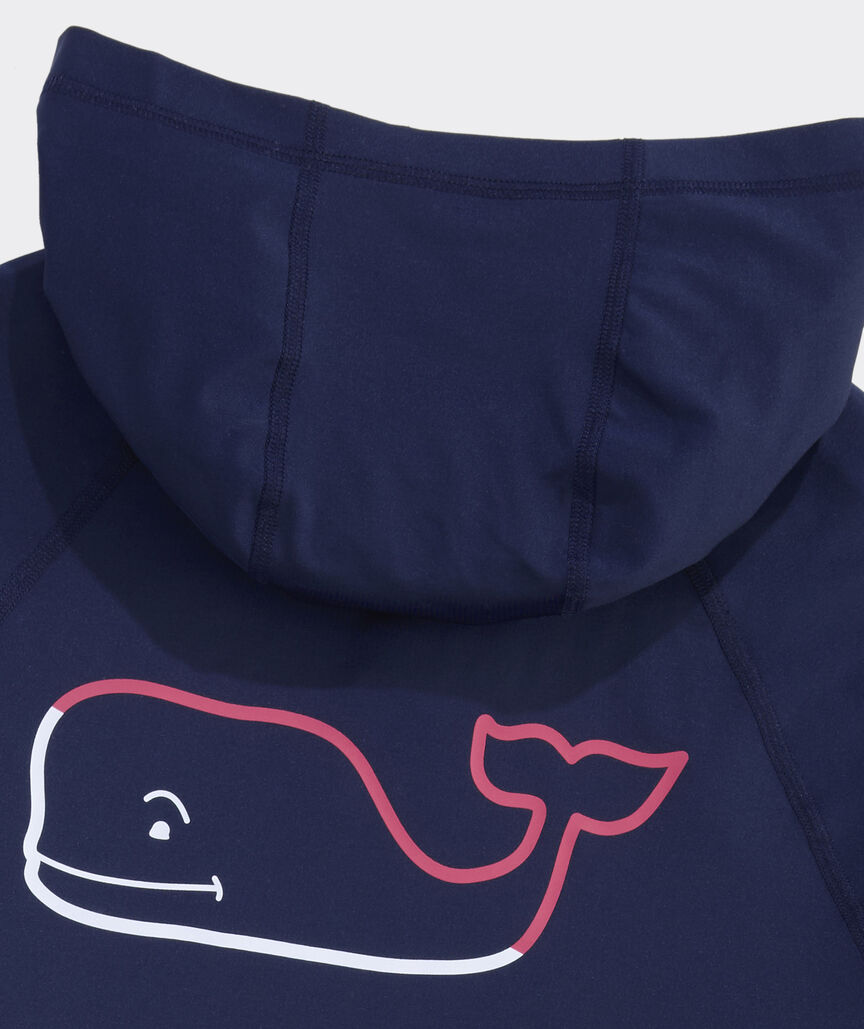 Performance Burgee Whale Long-Sleeve Harbor Hoodie Tee