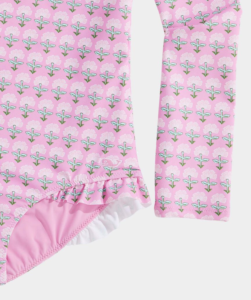 Girls' Long-Sleeve Ruffle One-Piece