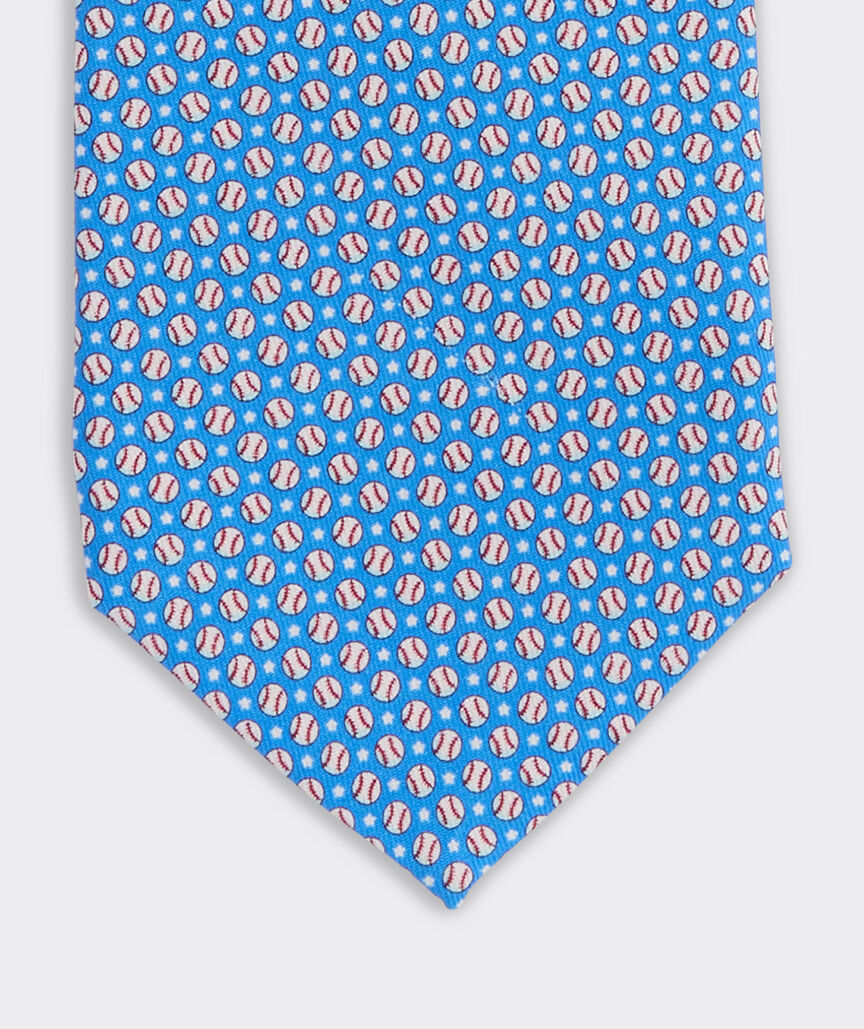 Baseballs & Stars Silk Tie