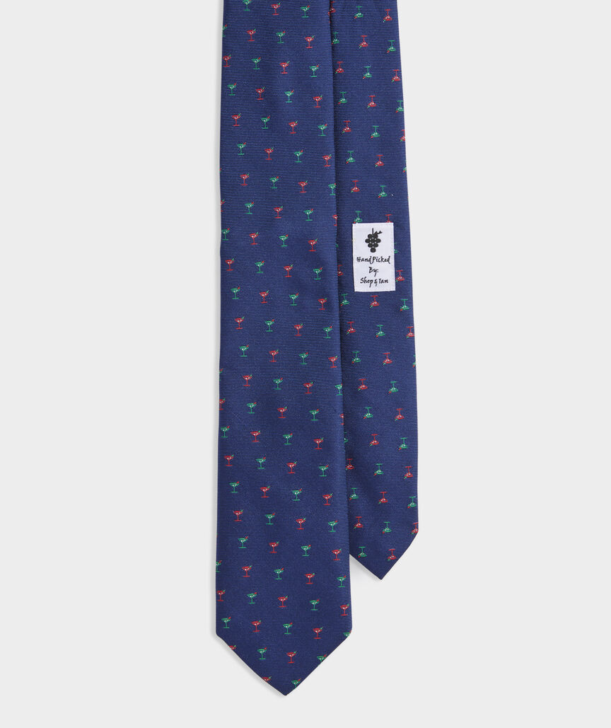 Holiday Martinis Woven Kennedy Tie