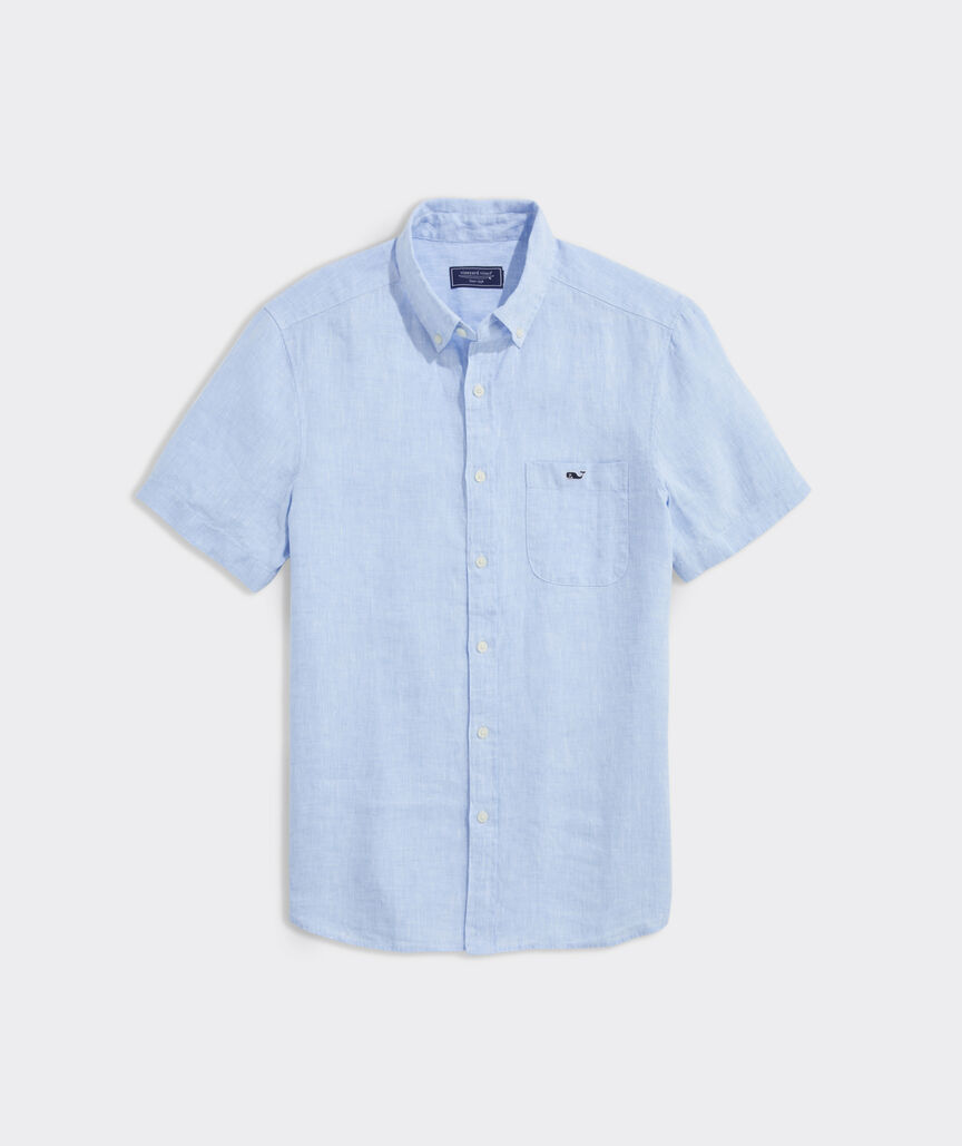 Linen Short-Sleeve Solid Shirt