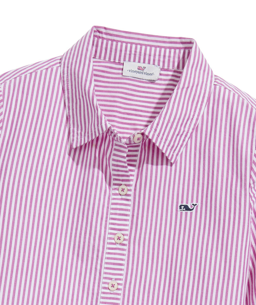 OUTLET Girls' Poplin Stripe Shirtdress