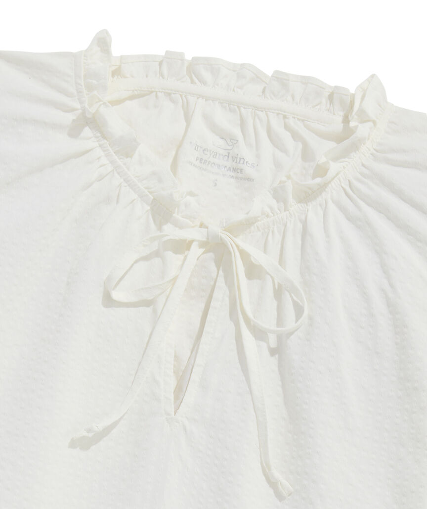 OUTLET Harbor Seersucker Ruffle Popover