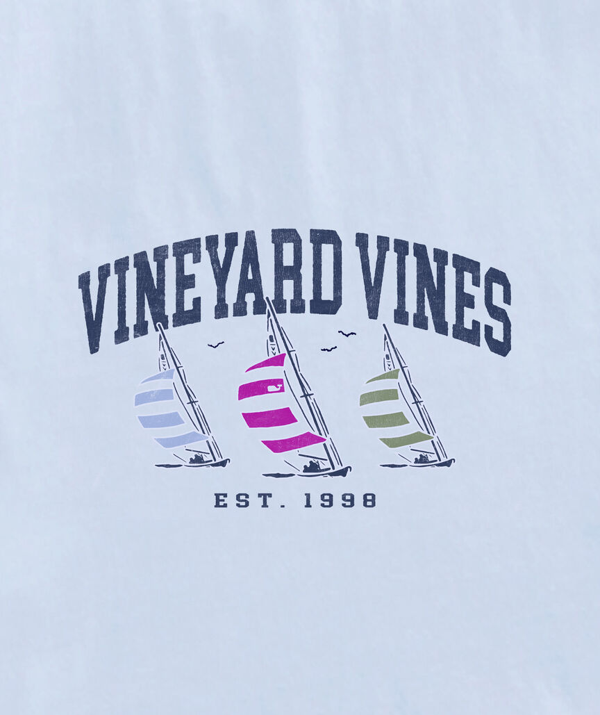 OUTLET Women's Cool Girl Heritage Striped Sailboats Tee