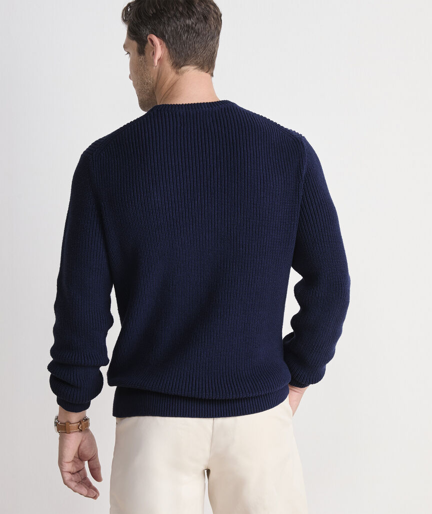 American Flag Cotton Crewneck Sweater