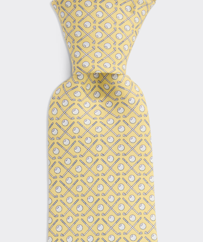 Boys' Golf Clubs Silk Tie