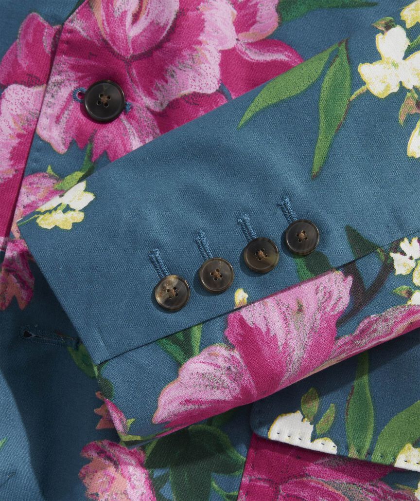Kentucky Derby Cotton-Linen Floral Blazer