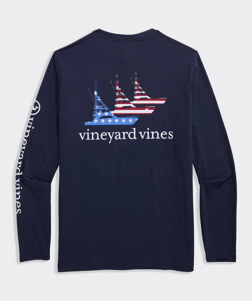 Performance Sportfisher USA Flag Long-Sleeve Harbor Tee