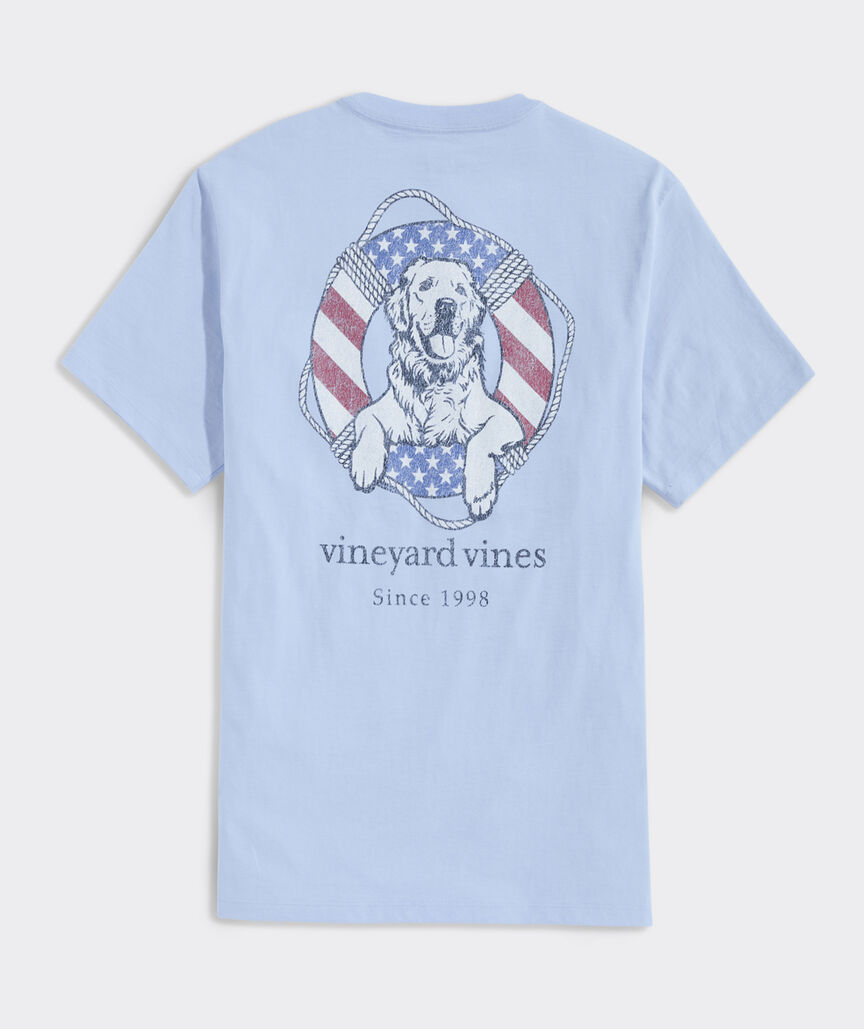 USA Dog Life Ring Short-Sleeve Pocket Tee