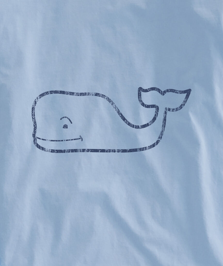 Outlet Long-Seeve Vintage Whale Graphic T-Shirt