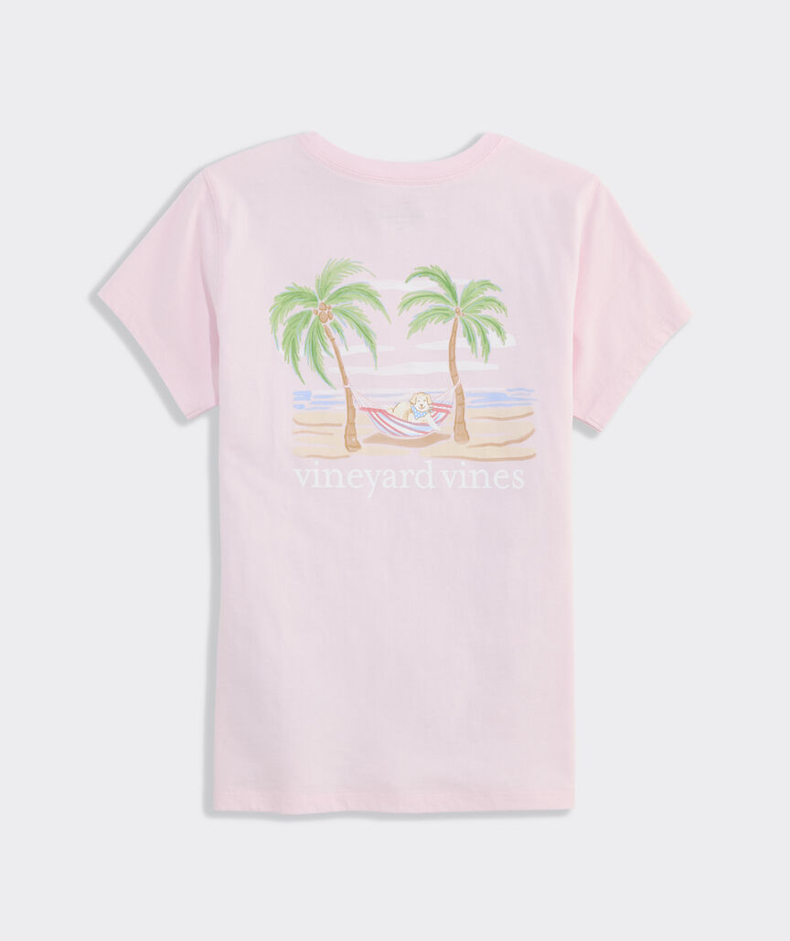Girls' USA Hammock Watercolor Scenic Short-Sleeve Pocket Tee