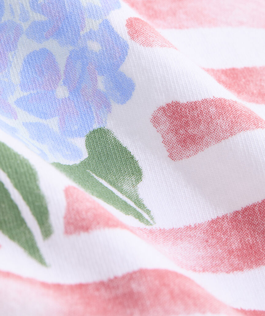 Hydrangea USA Flag Short-Sleeve Pocket Tee