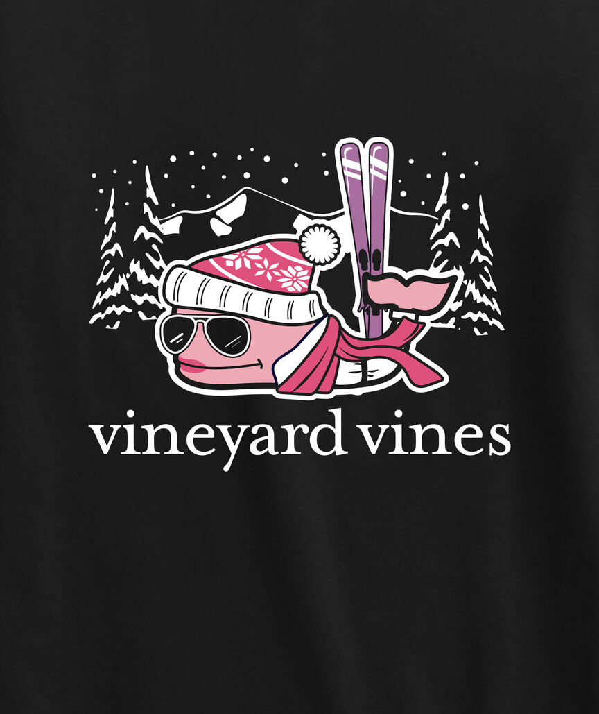 OUTLET Women's Mountain Ski Whale Long-Sleeve Pocket Tee