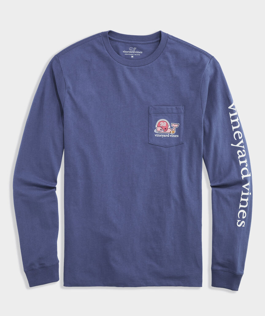 Football Whale Long-Sleeve Pocket Tee