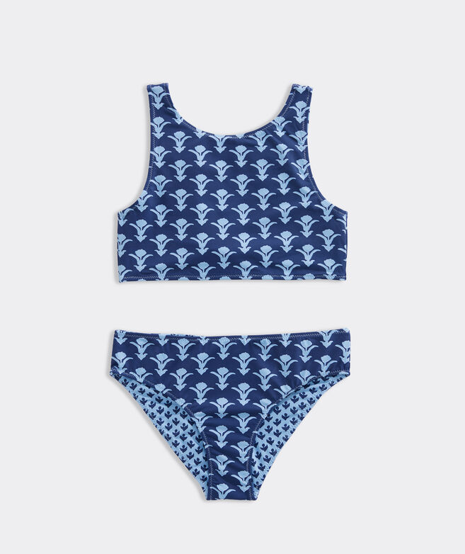 Girls' Reversible Gustavia Block Print Bikini