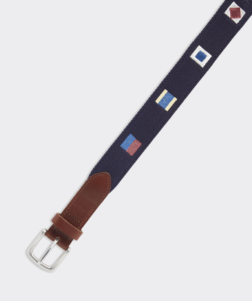 EDSFTG Flags Embroidered Canvas Club Belt