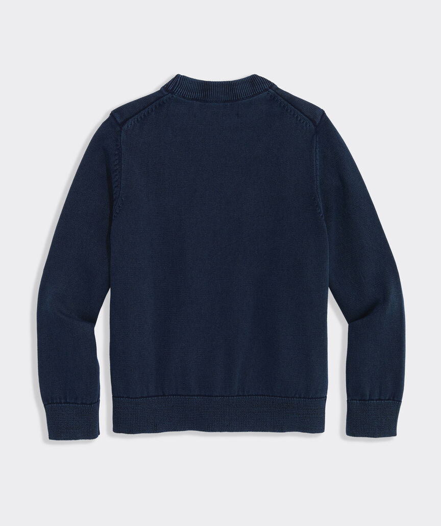 Boys' Garment-Dyed Cotton Crewneck Sweater
