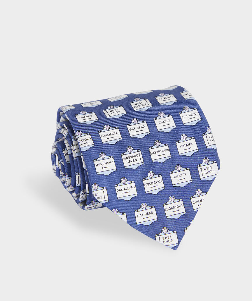 Martha's Vineyard Street Signs Tie