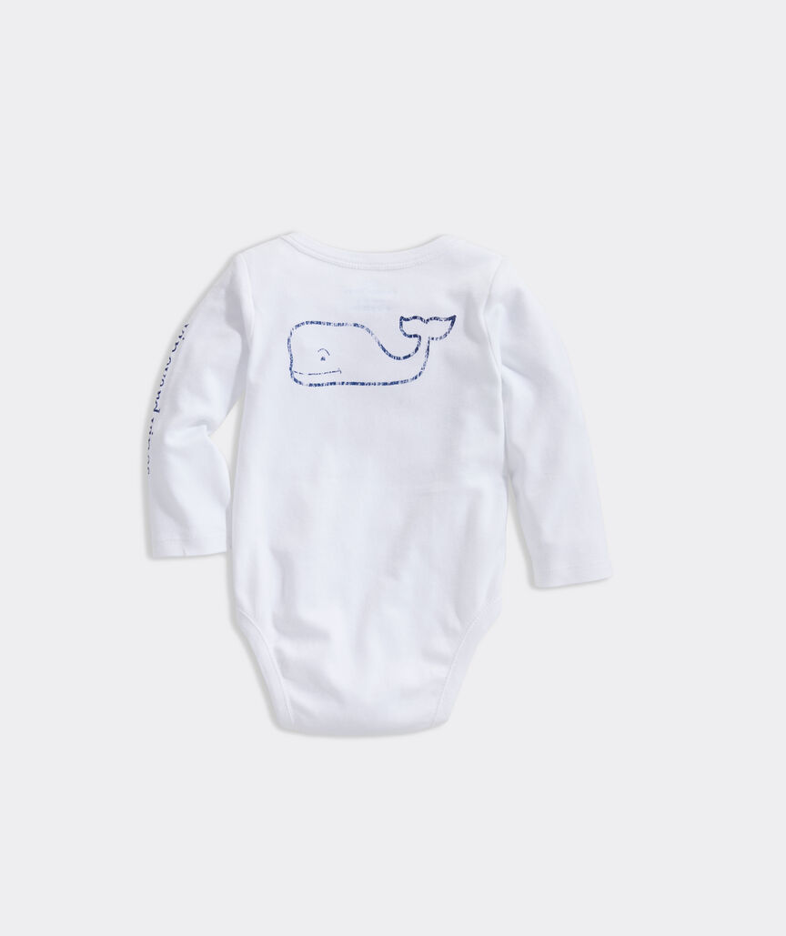 Baby Long-Sleeve Vintage Whale Body Suit