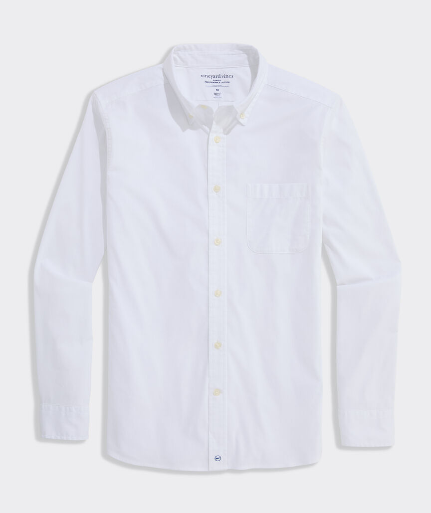 Performance Cotton Breakwater Solid Slim Fit Shirt