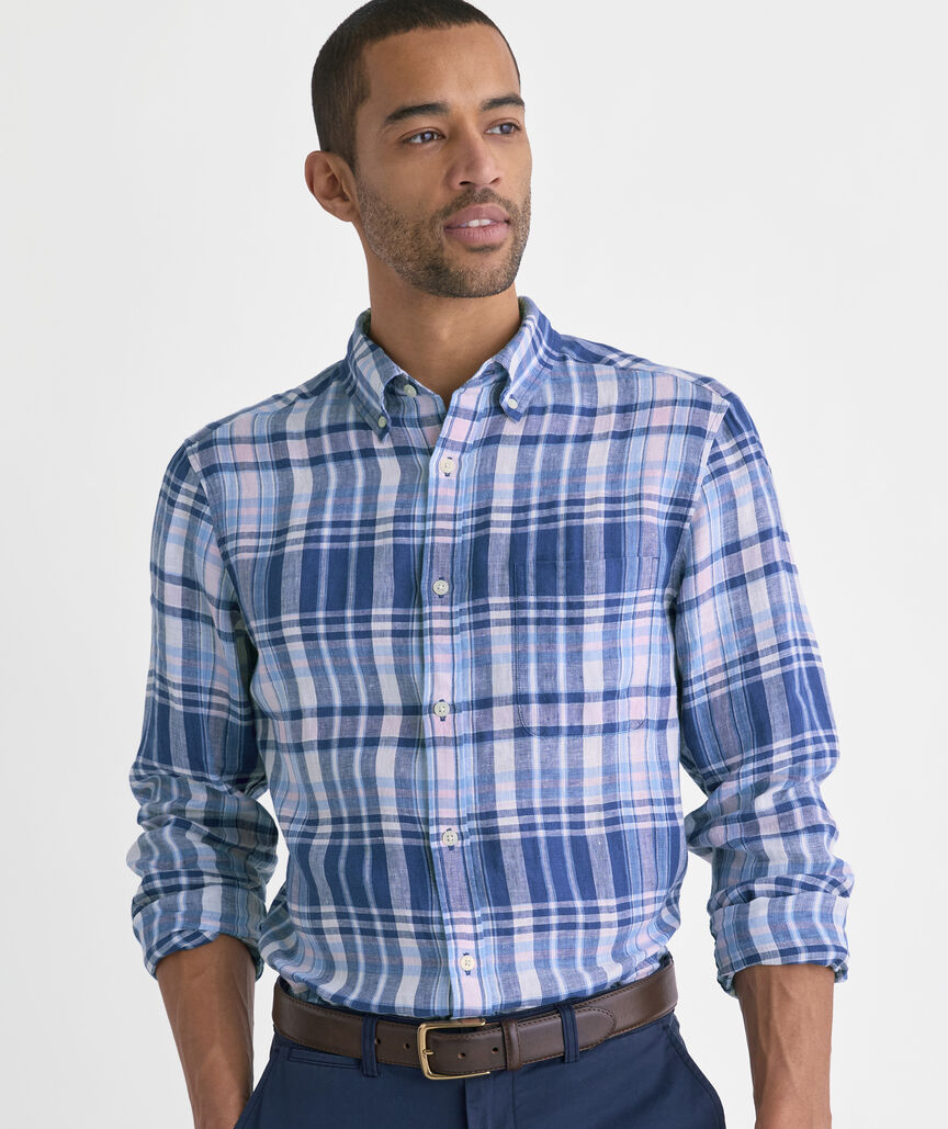 Pelican Point Plaid Linen Shirt