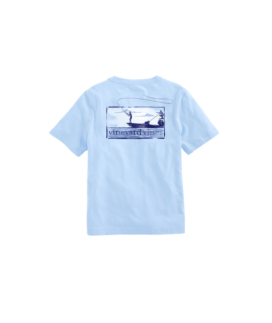 OUTLET Boys' Classic Flats Boat Fishing Short-Sleeve Pocket Tee