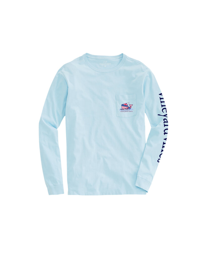 OUTLET Boys' Pond Hockey Whale Long-Sleeve Pocket Tee