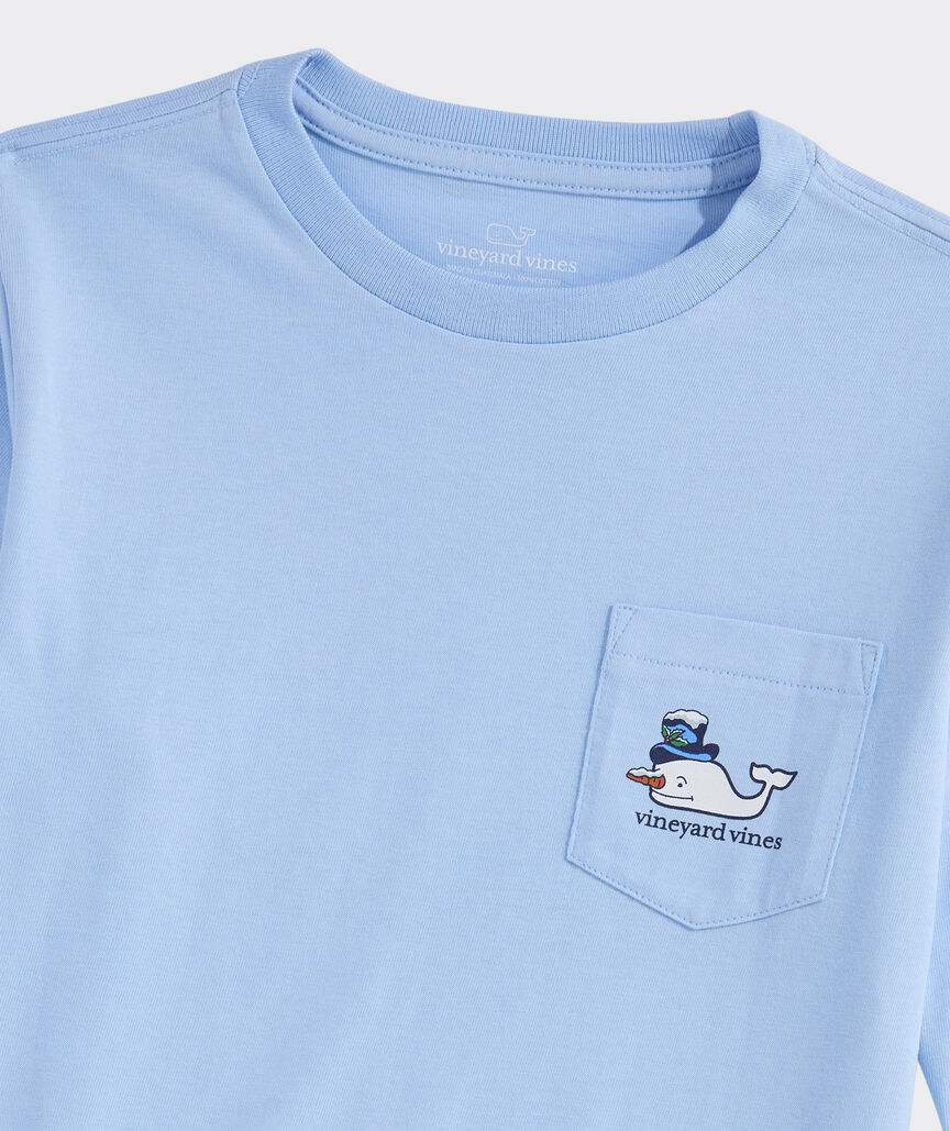Boys' Snowman Whale Long-Sleeve Pocket Tee