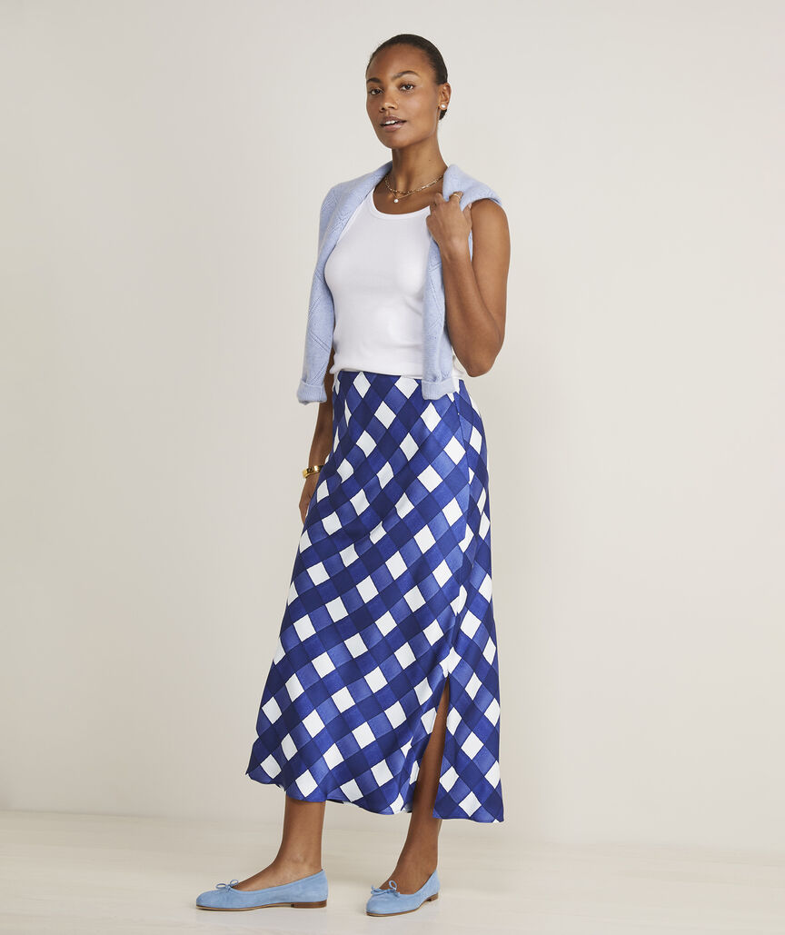 Satin Midi Slip Skirt