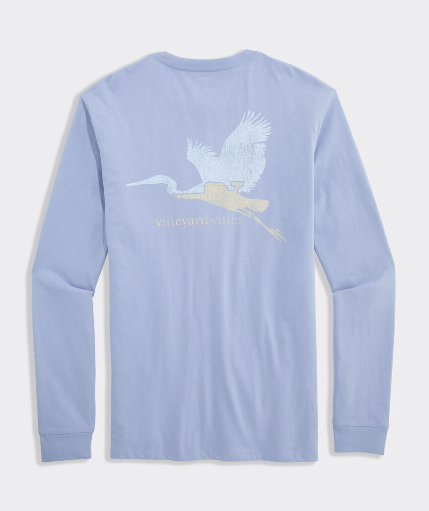 Line Whale Heron Long-Sleeve Pocket Tee
