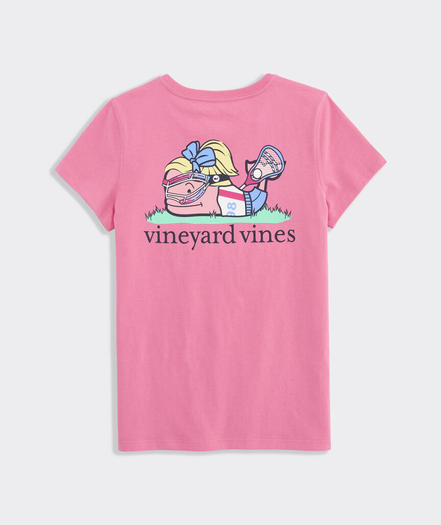 Girls' Bow Lacrosse Whale Short-Sleeve Pocket Tee