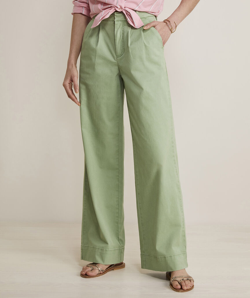 cropped wide leg chinos