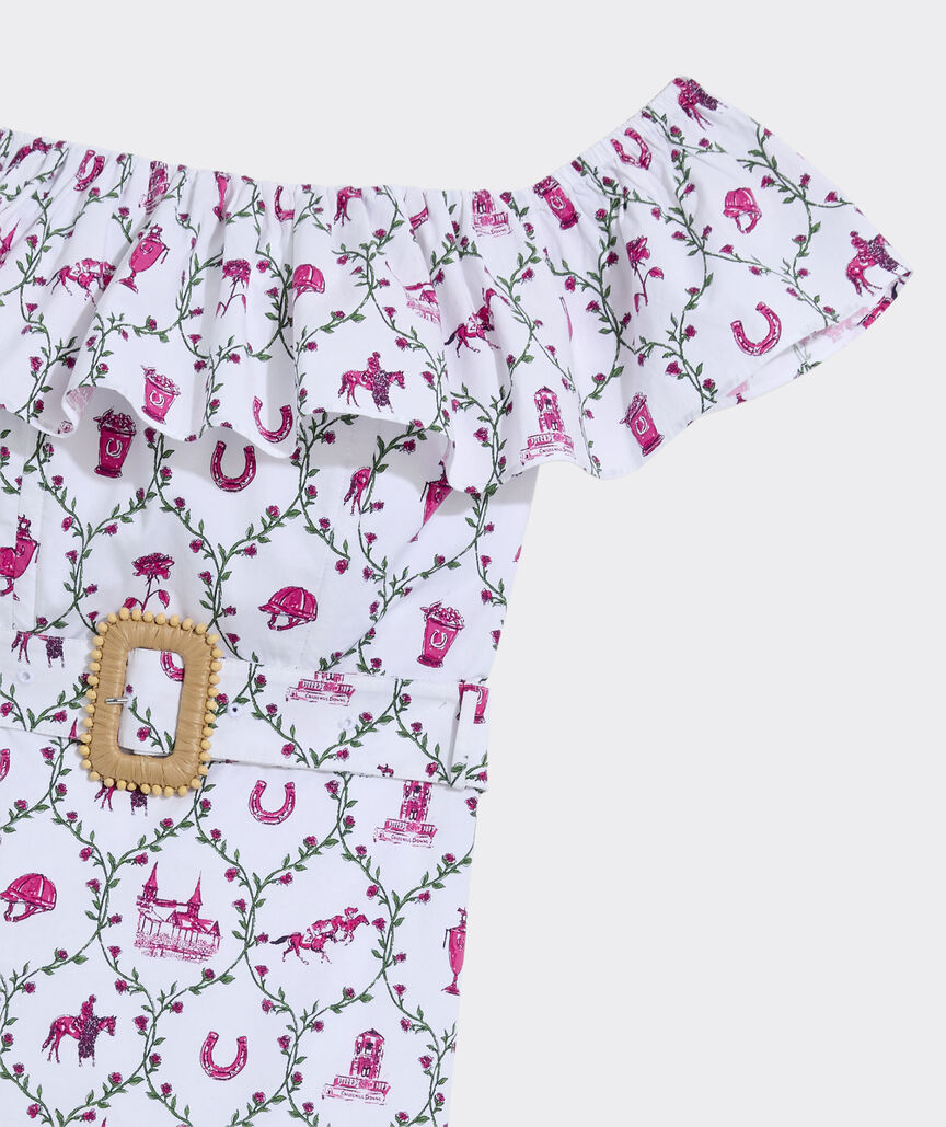 Kentucky Derby Women's Off-Shoulder Maxi Dress