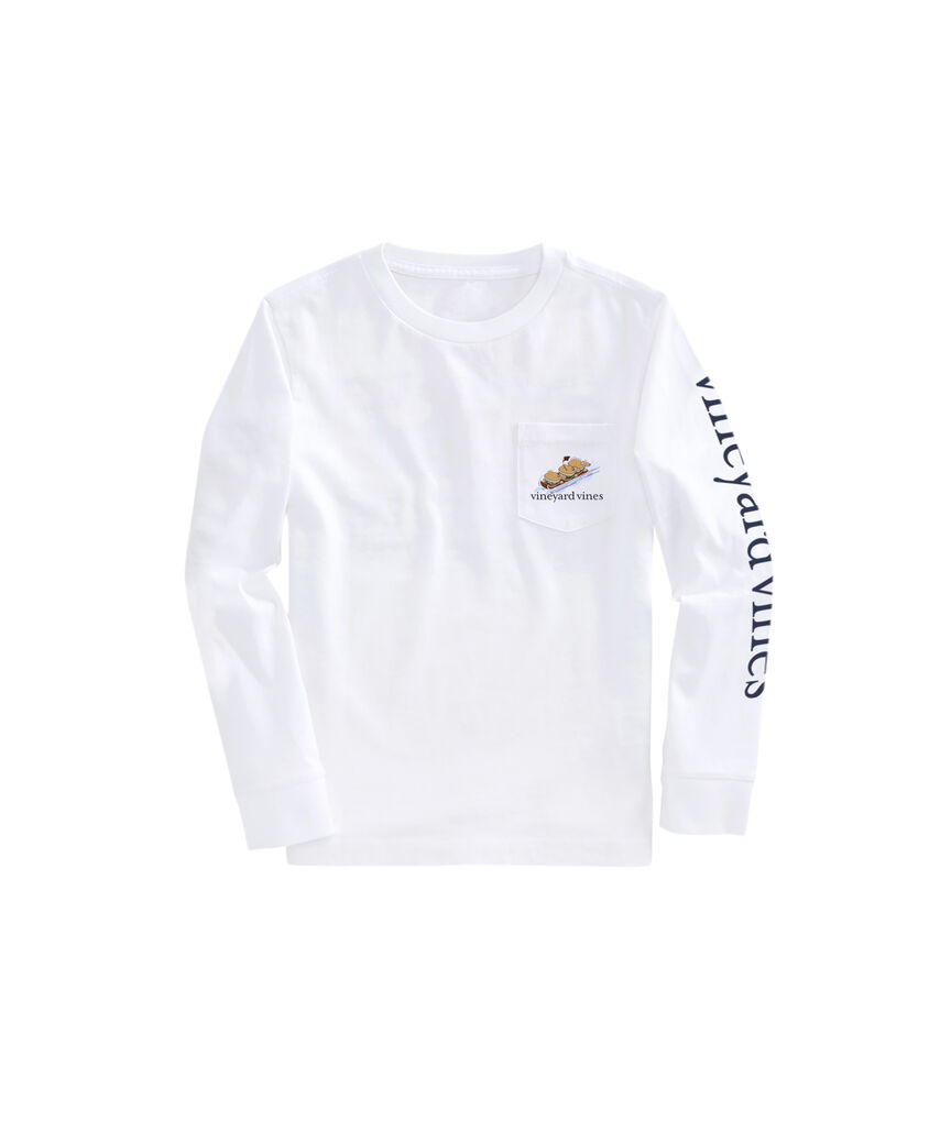 OUTLET Boys' Whale Sliders Long-Sleeve Pocket Tee