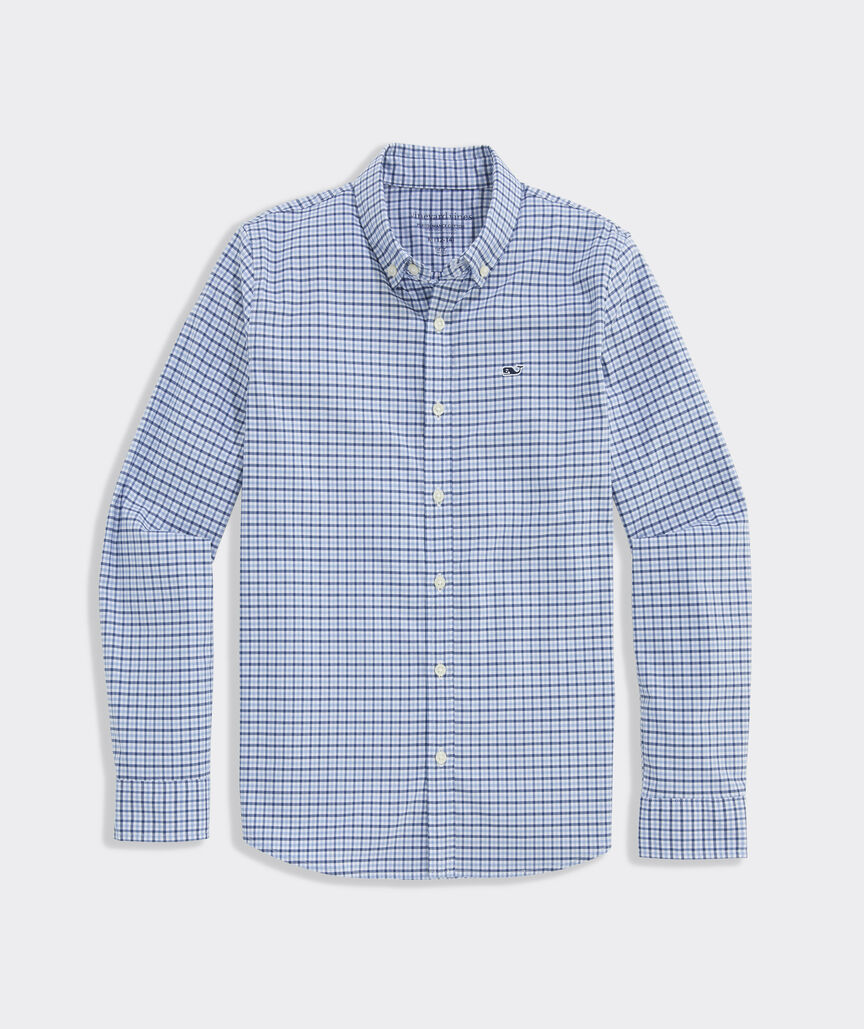 Boys' Plaid Performance Cotton Shirt