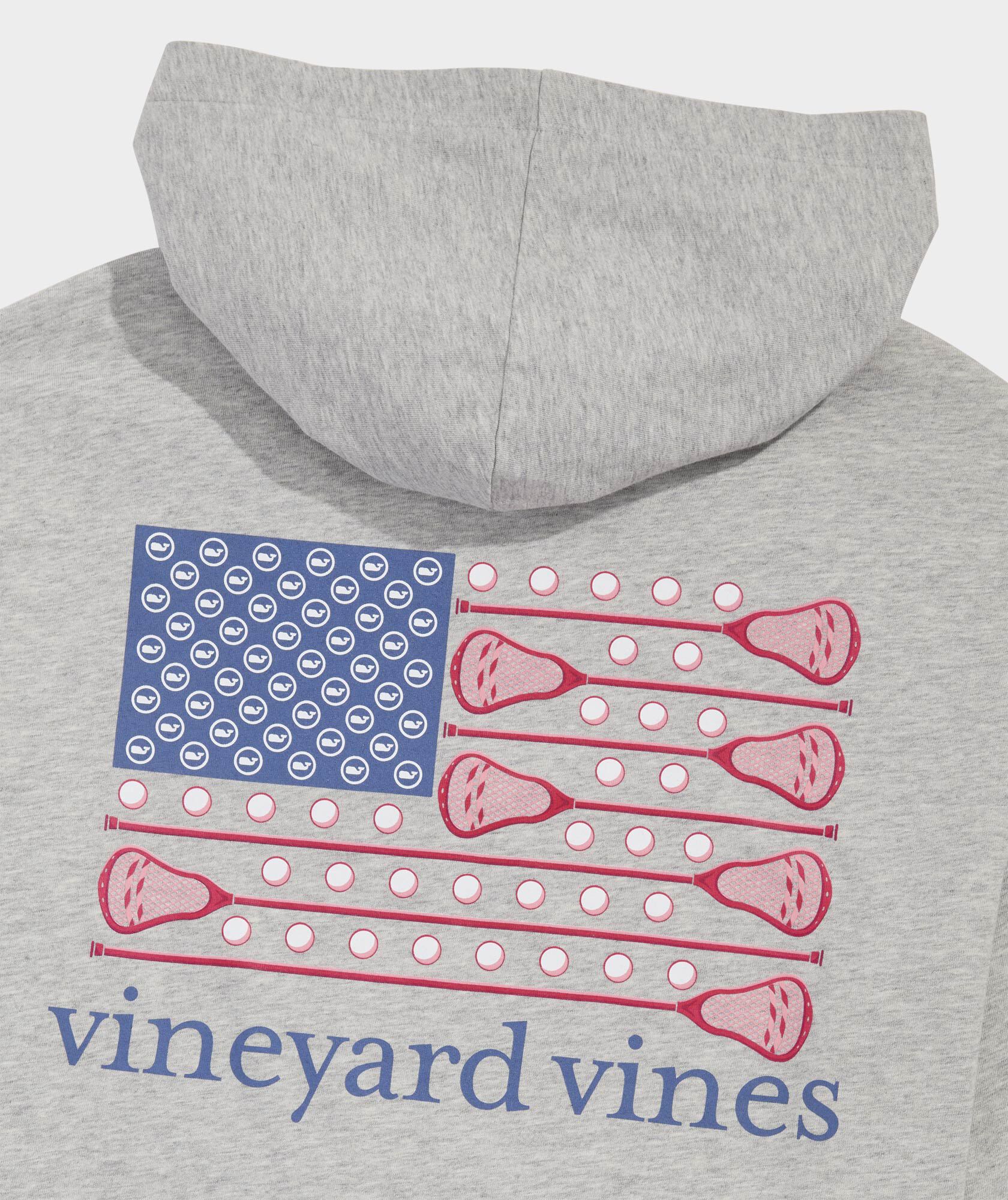 USA Lacrosse Flag Cotton Long-Sleeve Hoodie Tee