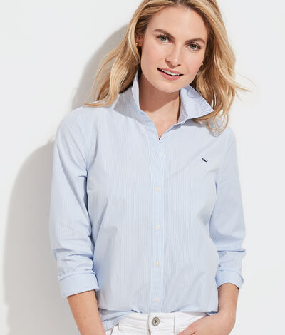 Vineyard Vines Striped Chilmark Classic Button Down (Blue)