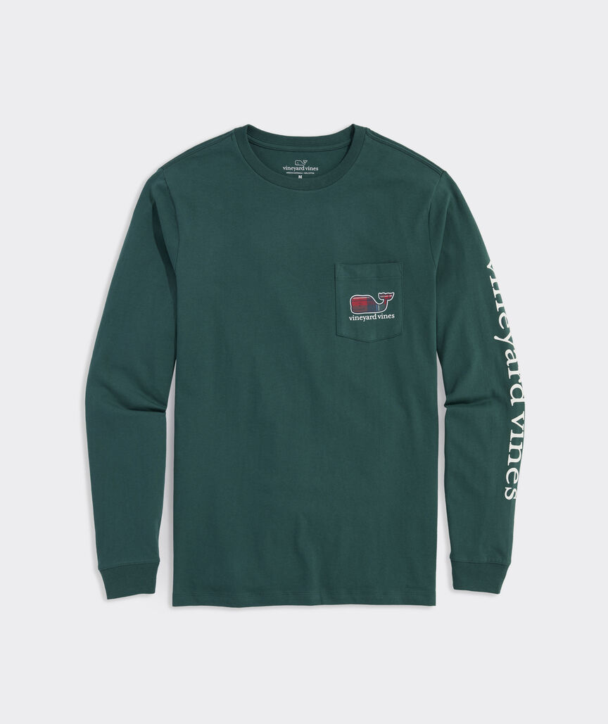 Plaid Whale Long-Sleeve Pocket Tee