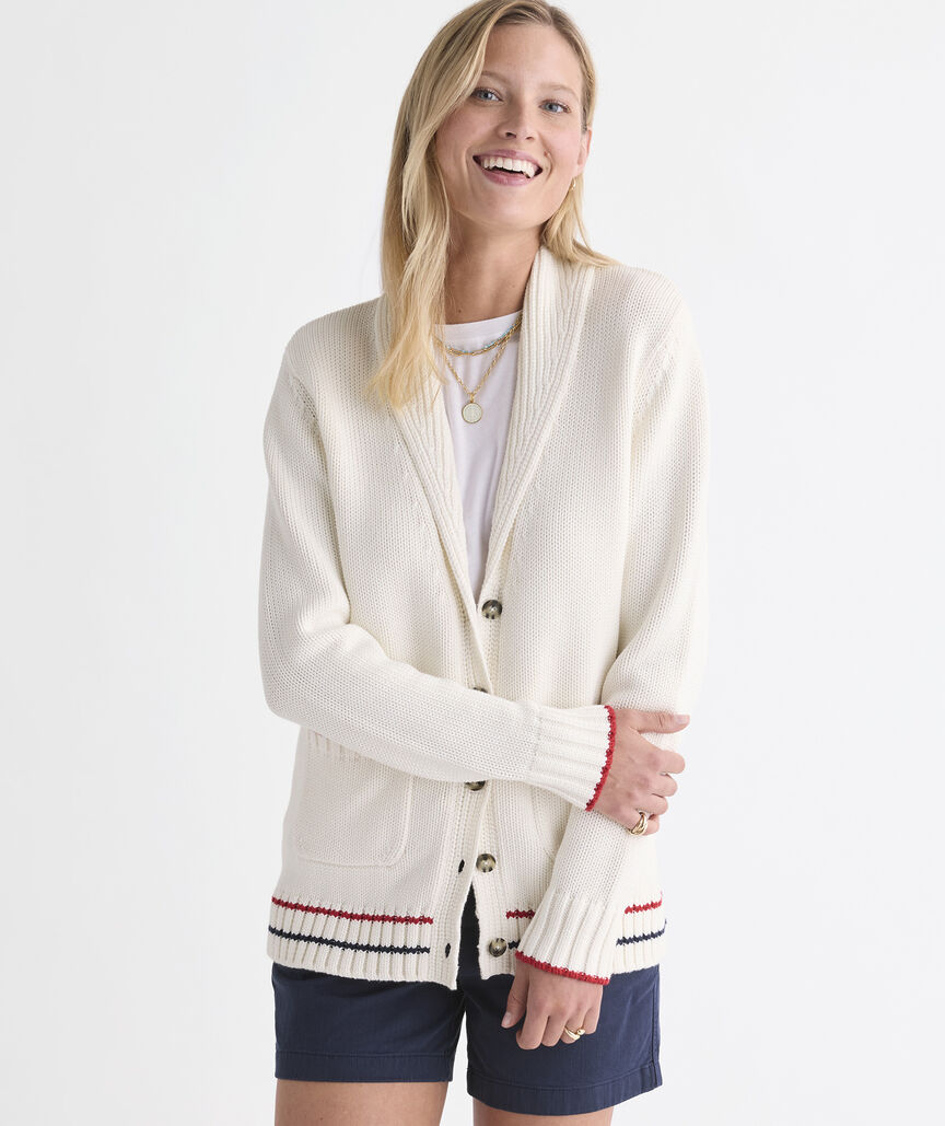 Americana Cotton Shawl Cardigan