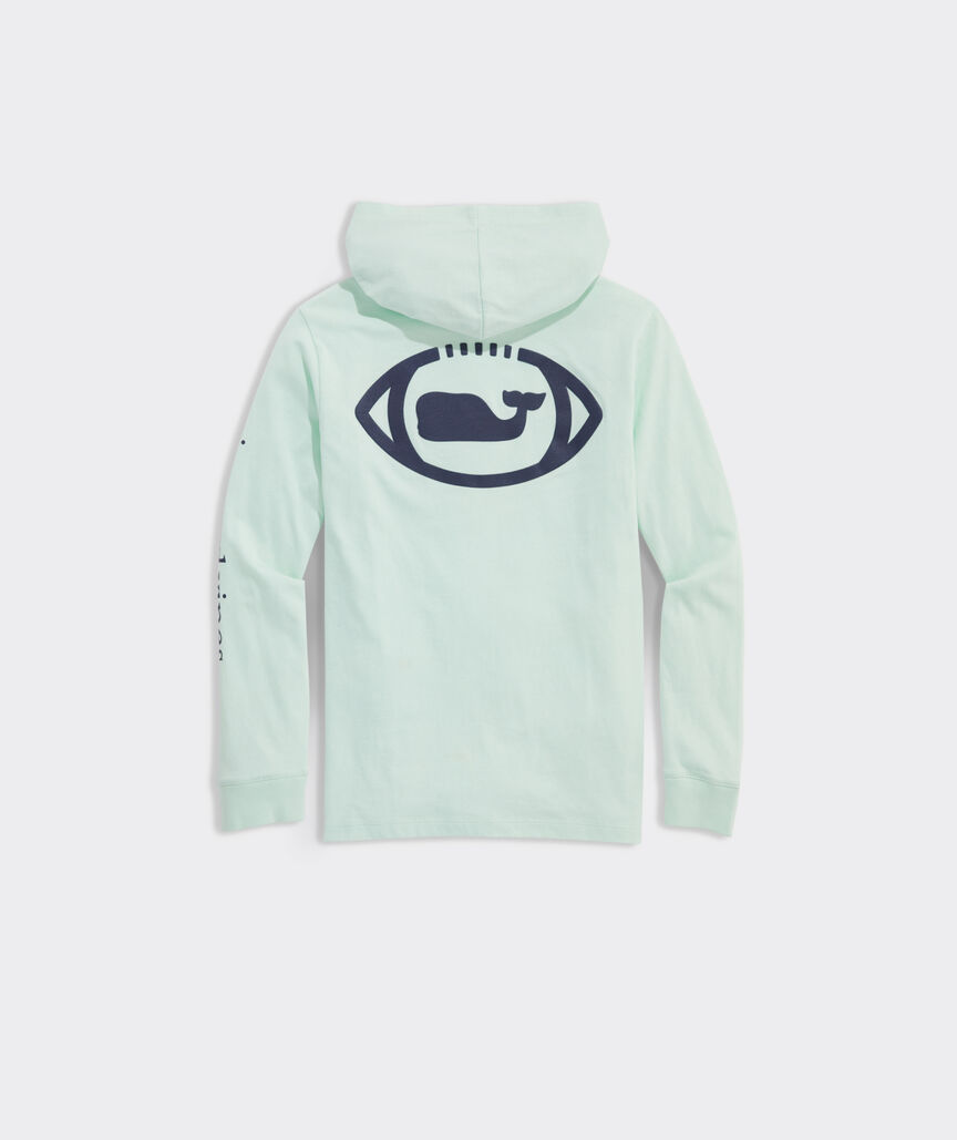 Boys' Football Whale Dot Long-Sleeve Hoodie Tee