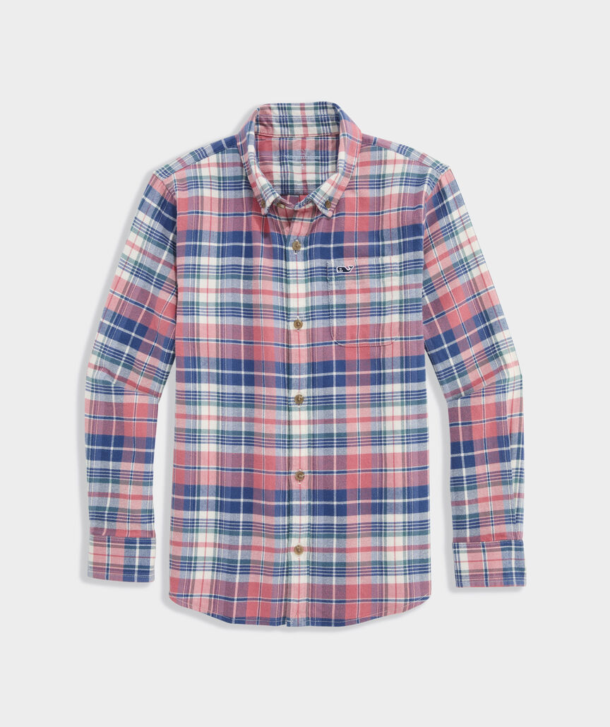 Boys' Plaid Vineyard Flannel Shirt