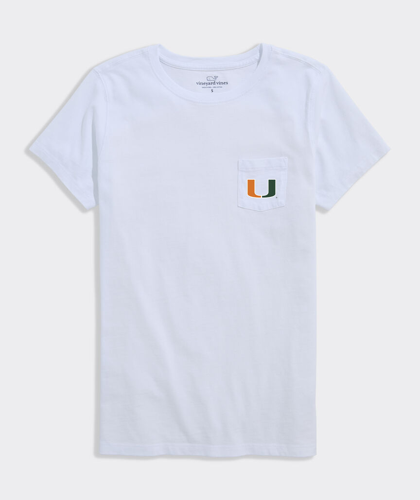 University of Miami Women's Football Whale Short-Sleeve Pocket Tee