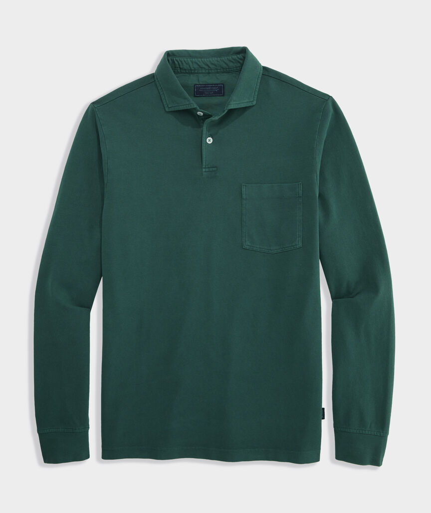 Lived-In Long-Sleeve Pique Polo