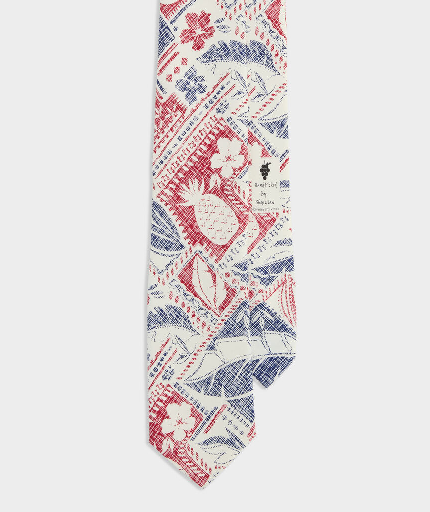 Island Woodblock Silk Tie