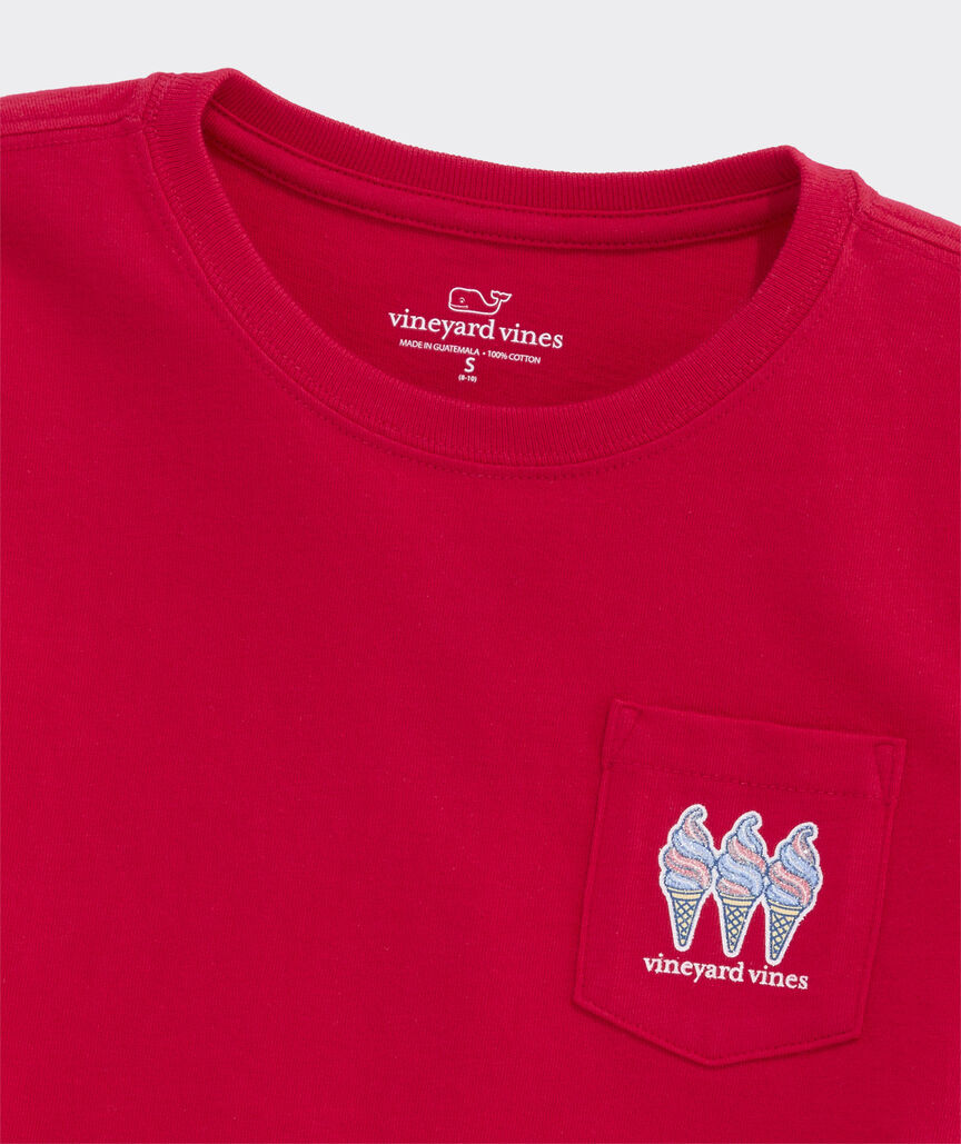 Girls' USA Ice Cream Cones Short-Sleeve Pocket Tee
